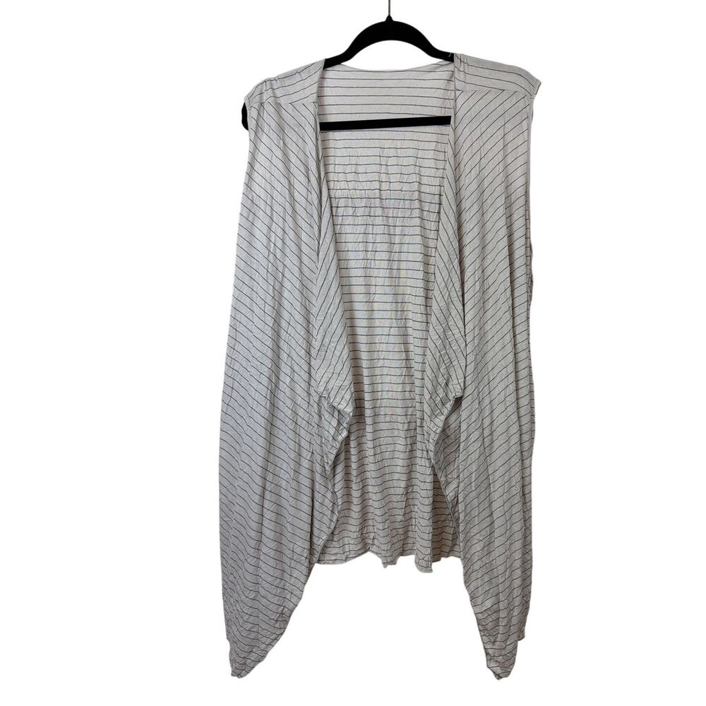 NWT Comfy USA Tan Black Stripe Sleeveless Floaty Vest Size 3X